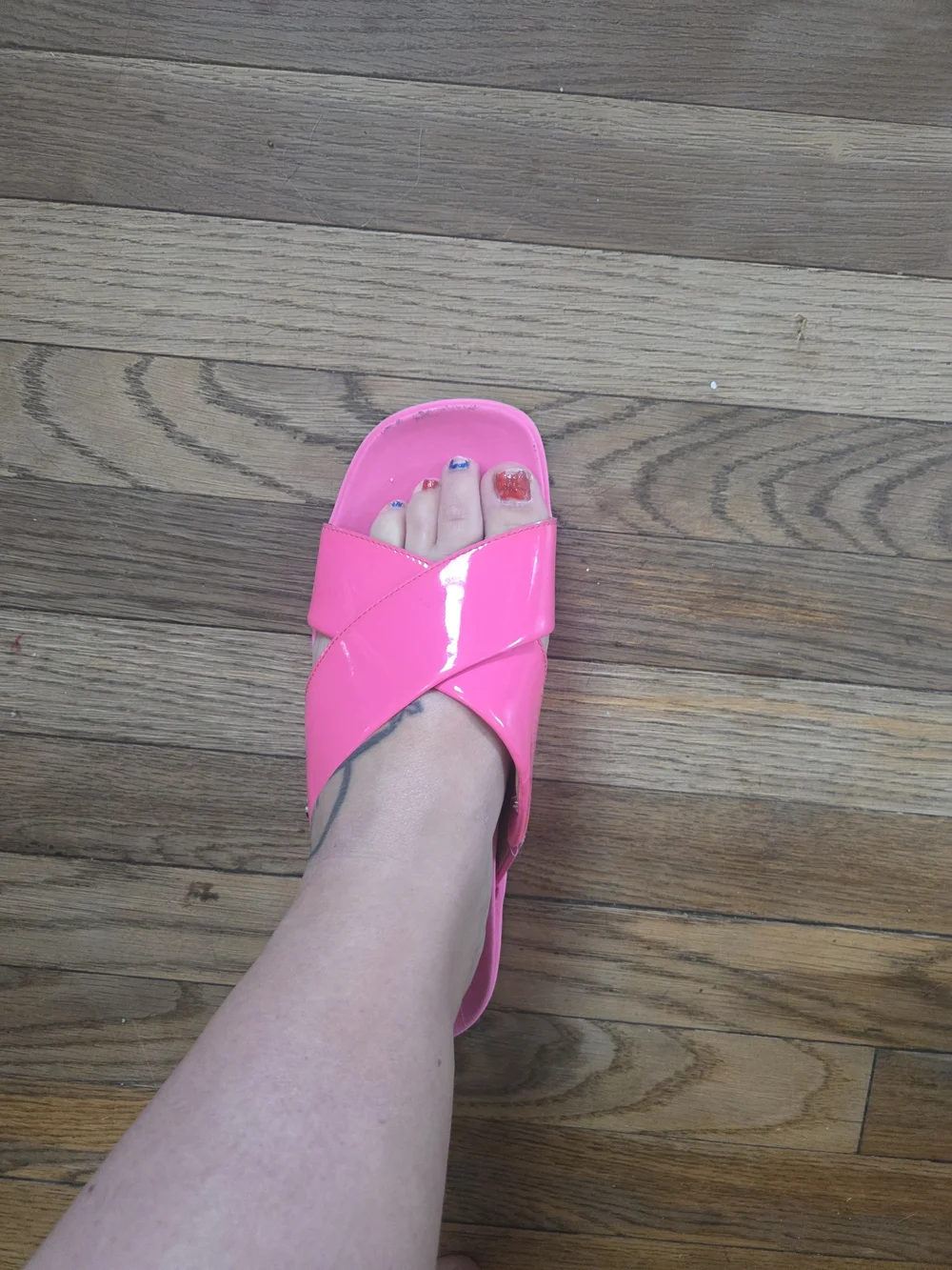 UGG Women’s Hot Pink Crossband Slide Sandals